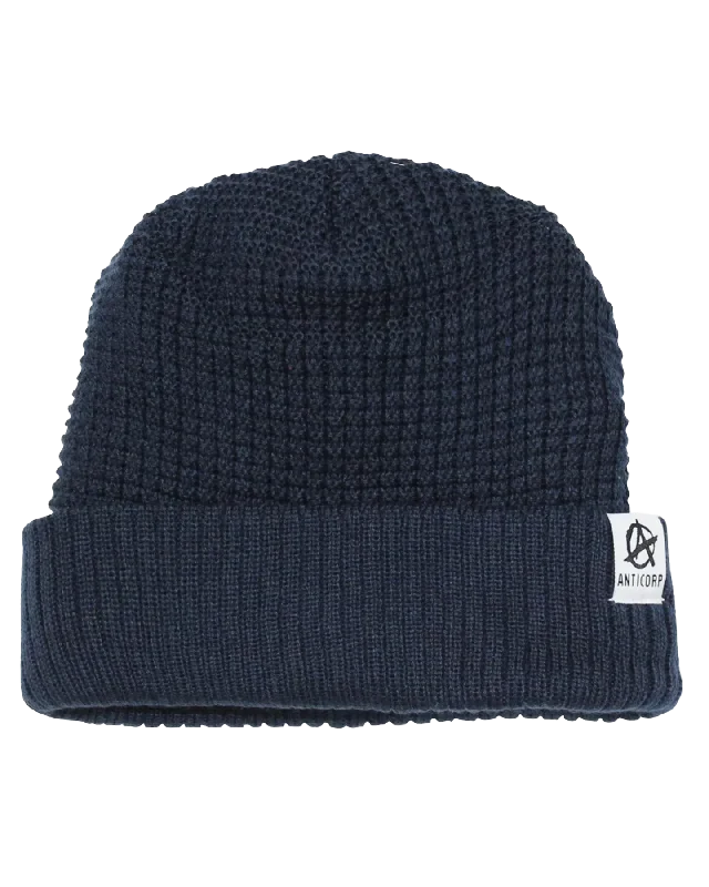 Anticorp Grid Lined Beanie - Navy