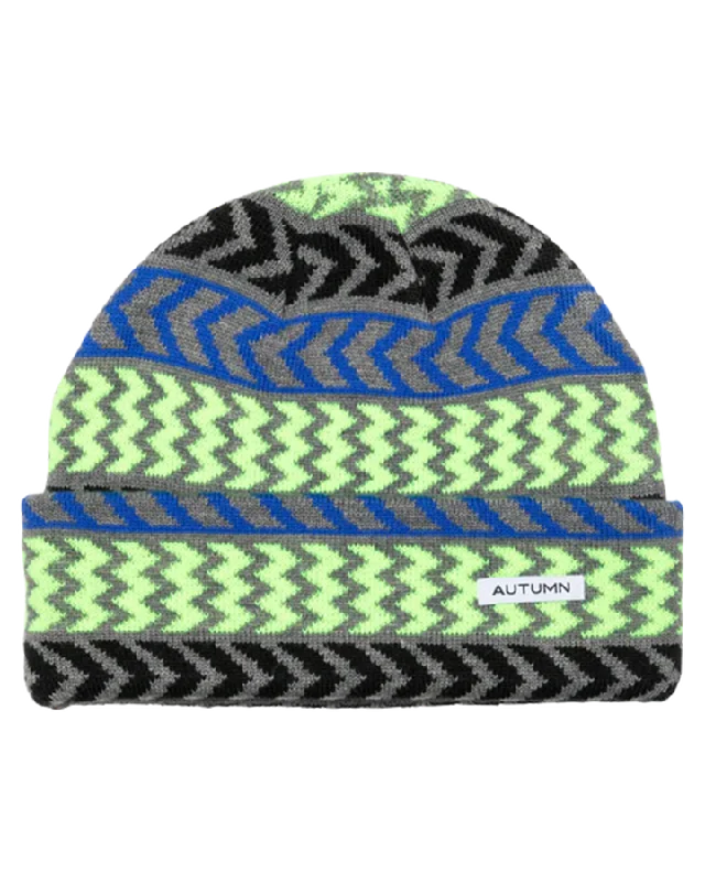 Autumn Chevron Beanie - Highlighter