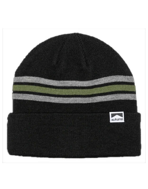 Autumn Headwear Bold Stripe Beanie | Black