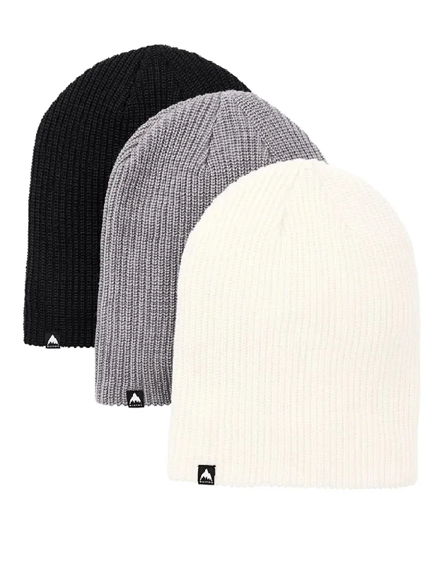 Burton Recycled DND 3 Pack Beanie | Blk/Sharkskin/Stout White