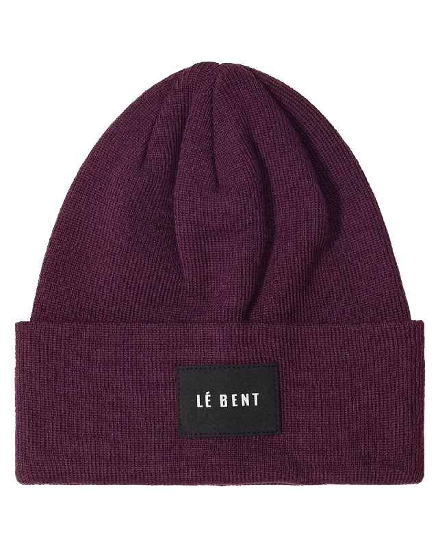 Le Bent The Staple Mid Profile Beanie - Aubergine