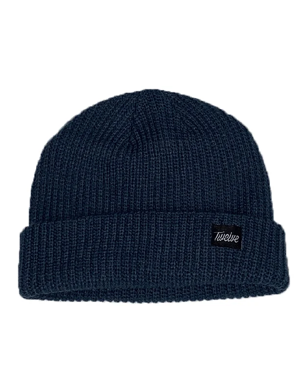 Twelve Melb Cable Beanie | Petrol Blue