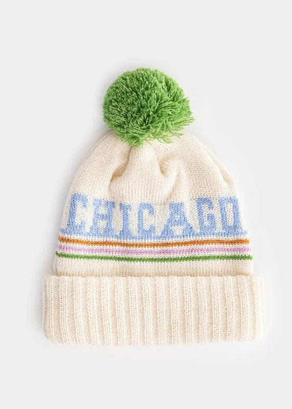 Adult Mad Hatter Chicago Pom Beanie - Retro Multi