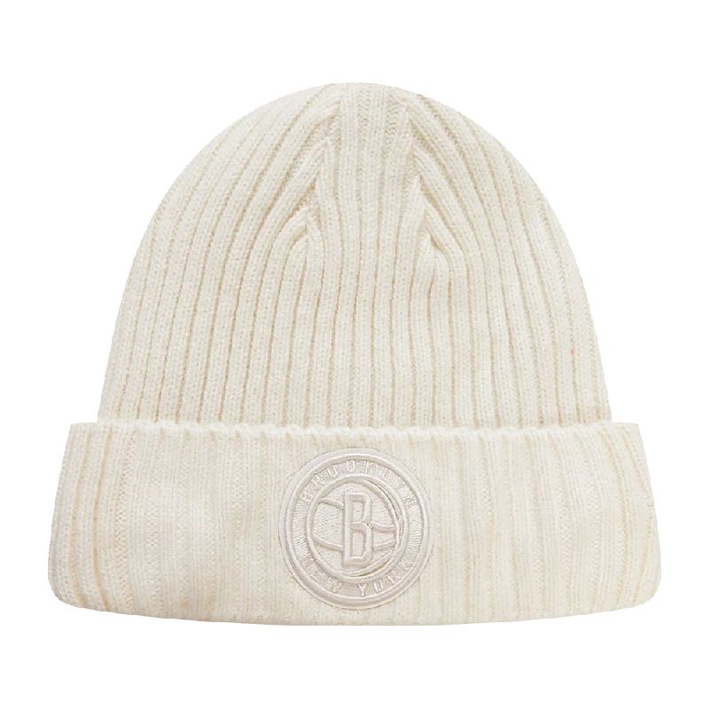 NBA BROOKLYN NETS NEUTRAL UNISEX BEANIE (EGGSHELL)