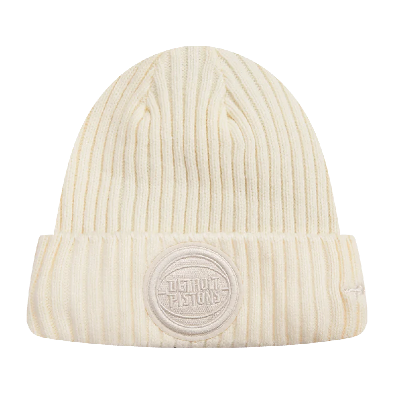 NBA DETROIT PISTONS NEUTRAL BEANIE (EGGSHELL)