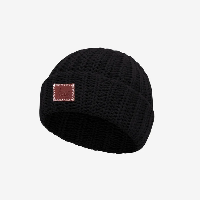 Baby Black Cuffed Beanie