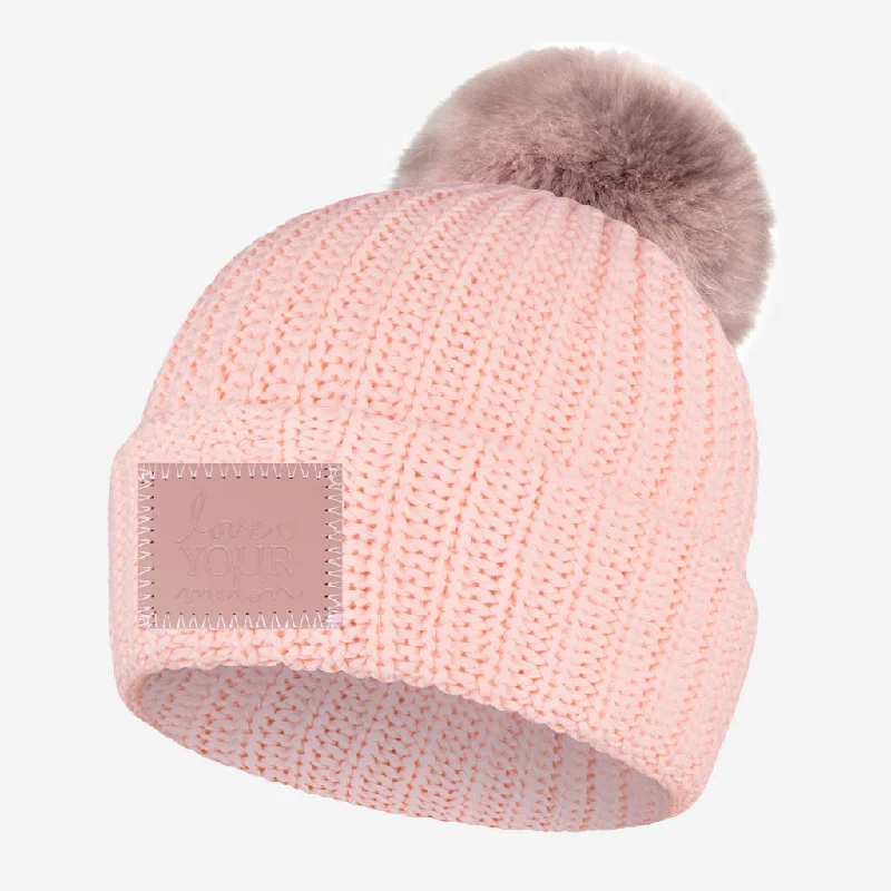 Blush Monochrome Pom Beanie