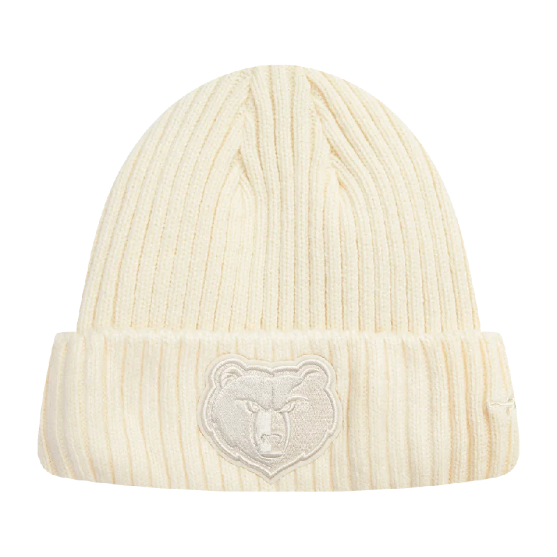 NBA MEMPHIS GRIZZLIES NEUTRAL BEANIE (EGGSHELL)