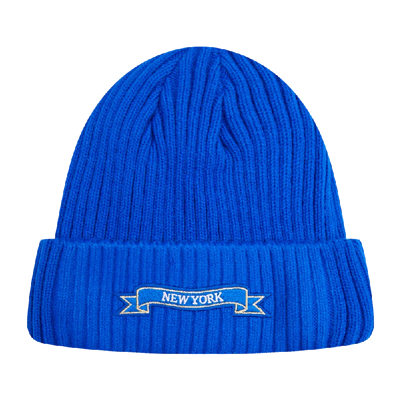 NBA NEW YORK KNICKS PRO PREP KNIT BEANIE (ROYAL BLUE)