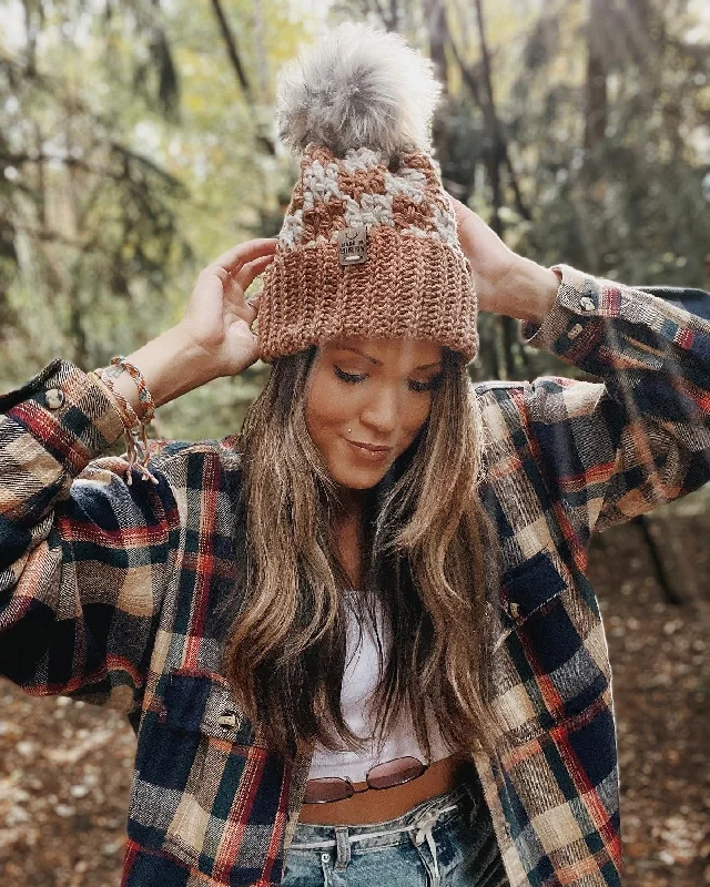 Chunky Check Beanie | Cider & Linen