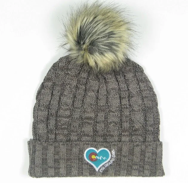 Colorado Girl Heart Beanie with Pom