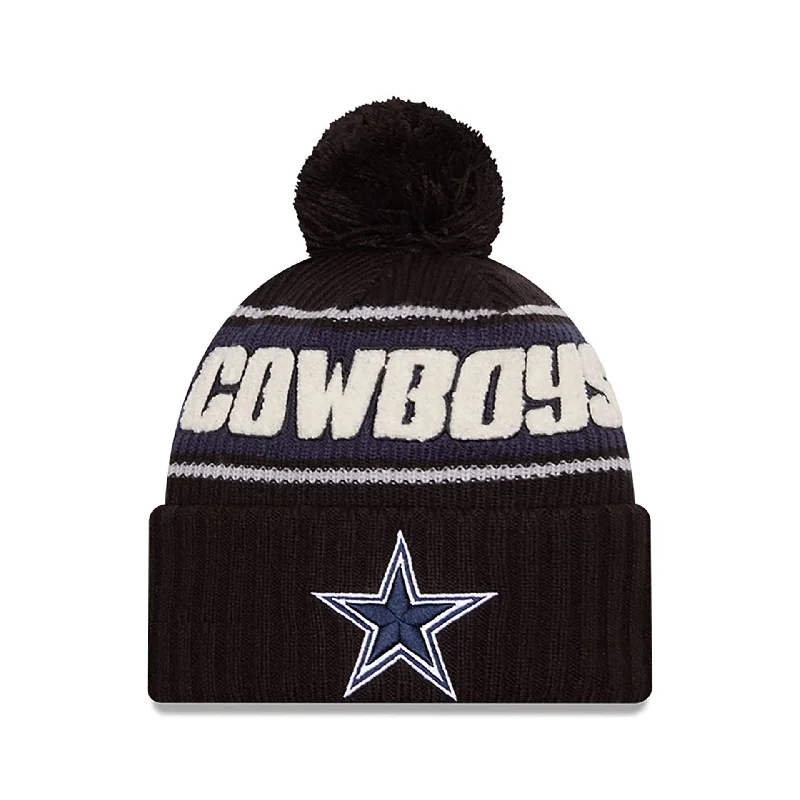 Dallas Cowboys NFL Sideline 2024 Black Sport Knit Beanie Hat