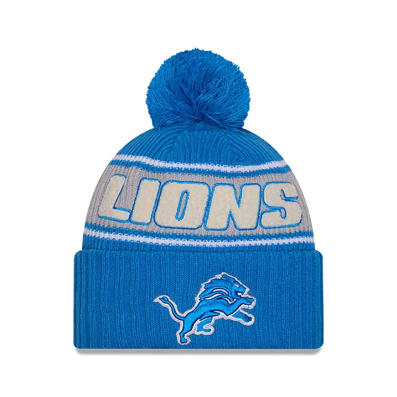 Detroit Lions NFL Sideline 2024 Blue Sport Knit Beanie Hat