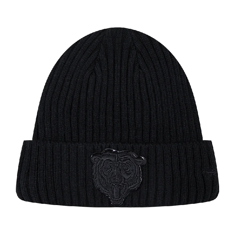 NFL CHICAGO BEARS UNISEX CLASSIC 3BK BEANIE (TRIPLE BLACK)