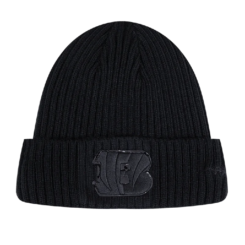 NFL CINCINNATI BENGALS UNISEX CLASSIC 3BK BEANIE (TRIPLE BLACK)