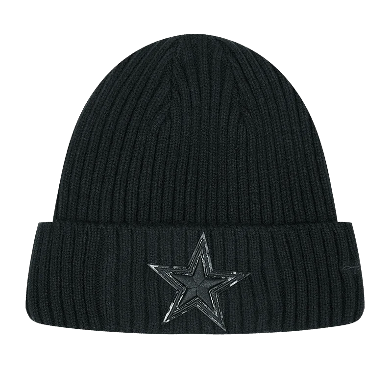 NFL DALLAS COWBOYS UNISEX CLASSIC UNISEX 3BK BEANIE (TRIPLE BLACK)