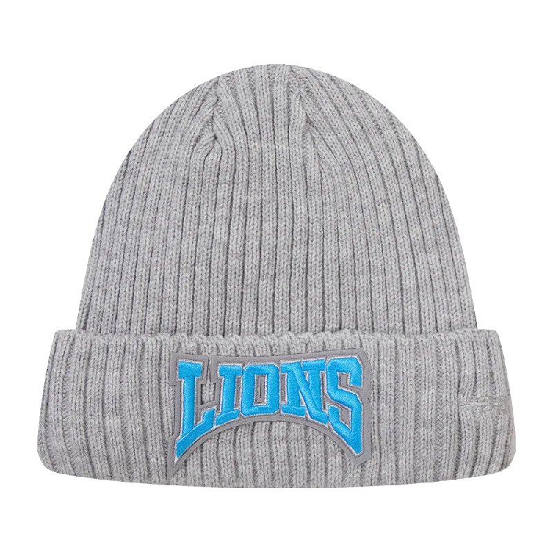 NFL DETROIT LIONS CREST EMBLEM UNISEX BEANIE (HEATHER GREY)