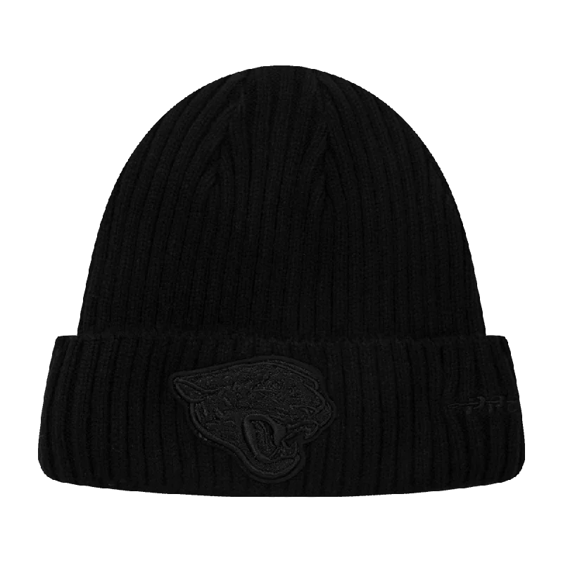 NFL JACKSONVILLE JAGUARS UNISEX CLASSIC 3BK BEANIE (TRIPLE BLACK)