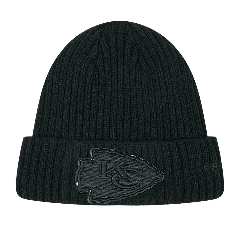 NFL KANSAS CITY CHIEFS CLASSIC 3BK UNISEX BEANIE (TRIPLE BLACK)