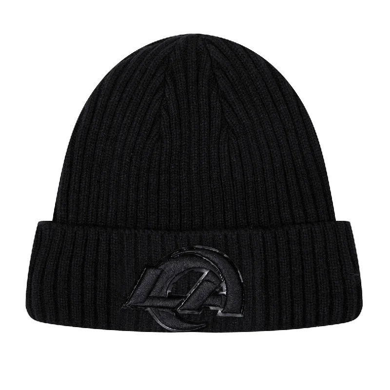 NFL LOS ANGELES RAMS UNISEX CLASSIC 3BK BEANIE (TRIPLE BLACK)