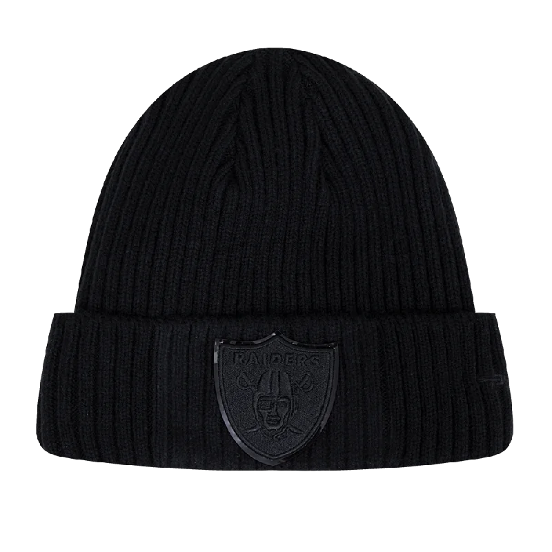 NFL LAS VEGAS RAIDERS UNISEX CLASSIC 3BK BEANIE (TRIPLE BLACK)