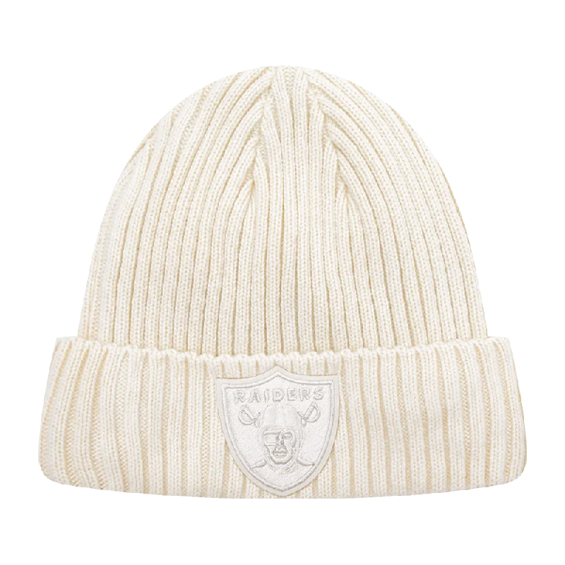 NFL LAS VEGAS RAIDERS NEUTRAL UNISEX BEANIE (EGGSHELL)