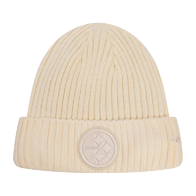 NFL PITTSBURGH STEELERS NEUTRAL UNISEX BEANIE (EGGSHELL)