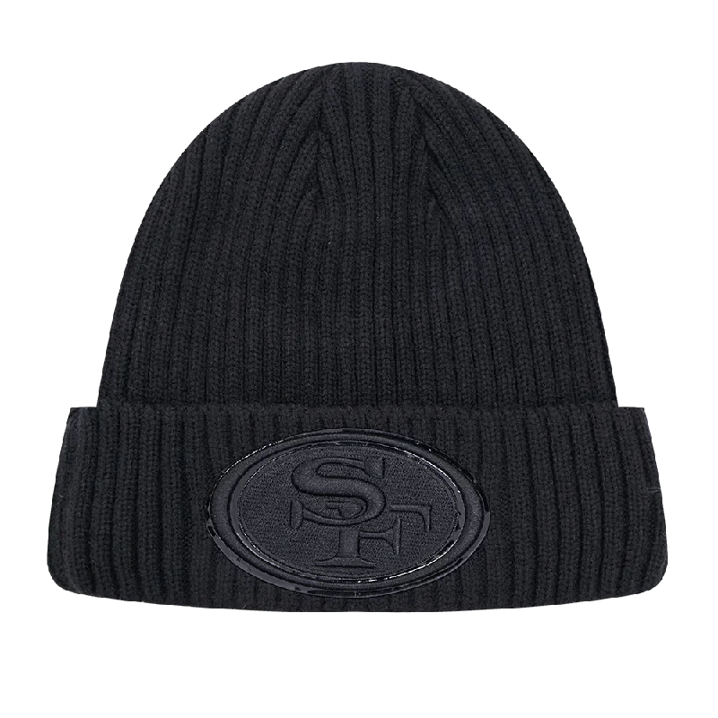 NFL SAN FRANCISCO 49ERS UNISEX CLASSIC 3BK BEANIE (TRIPLE BLACK)