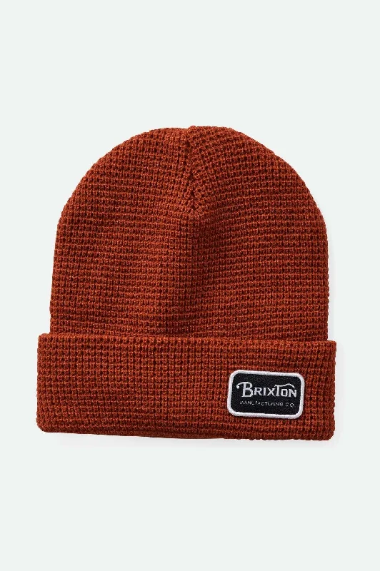 Grade Waffle Knit Beanie - Rust Orange