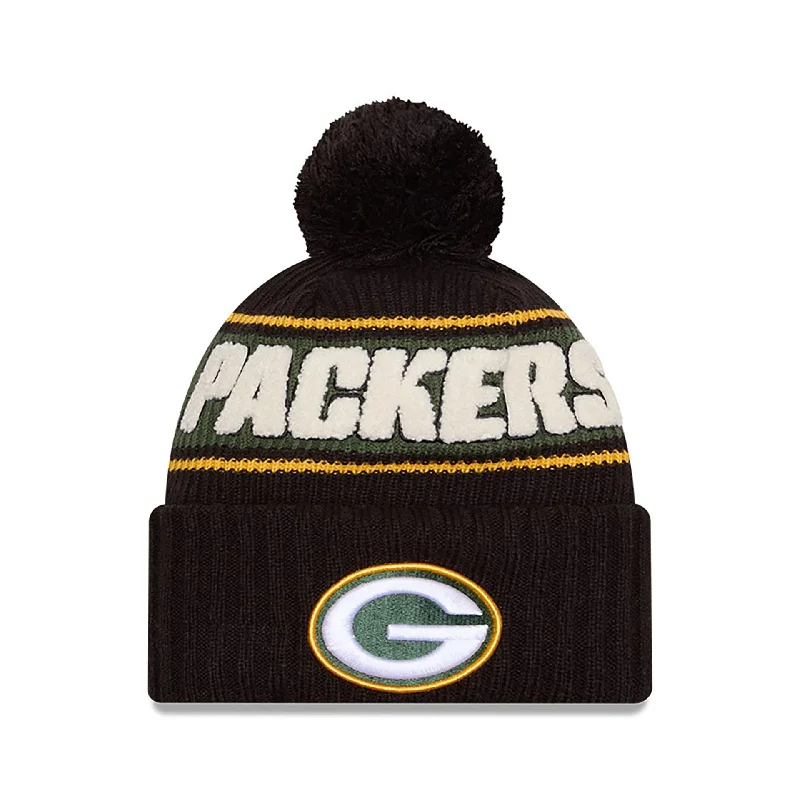 Green Bay Packers NFL Sideline 2024 Black Sport Knit Beanie Hat