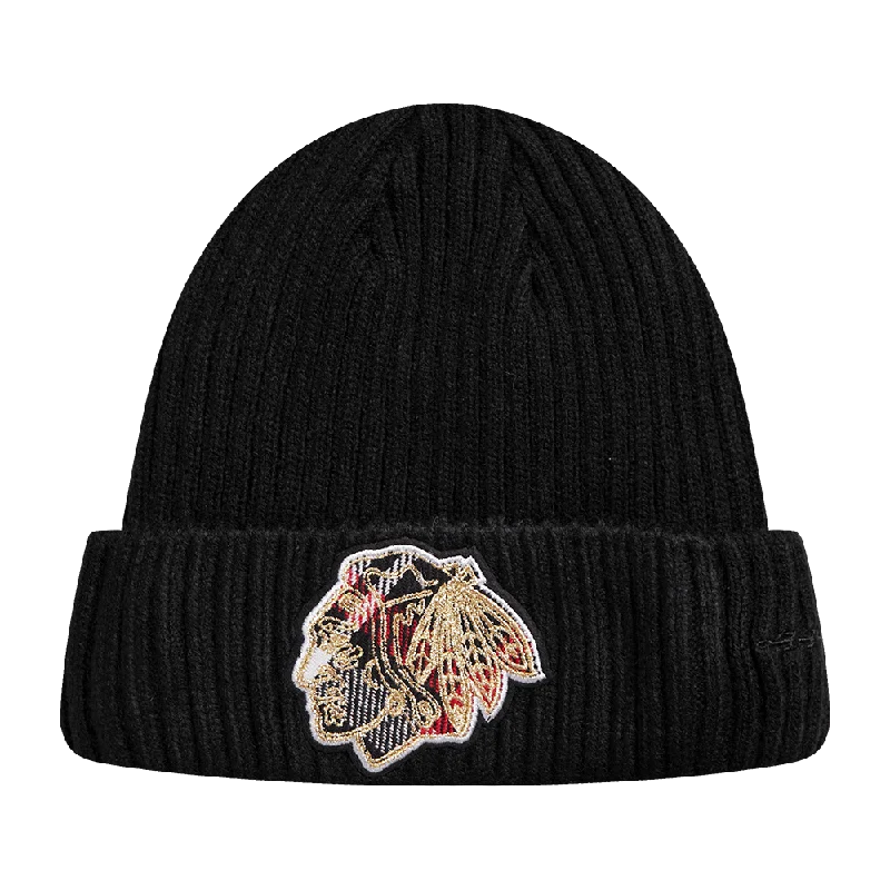 NHL CHICAGO BLACKHAWKS PRO PREP KNIT BEANIE (BLACK)