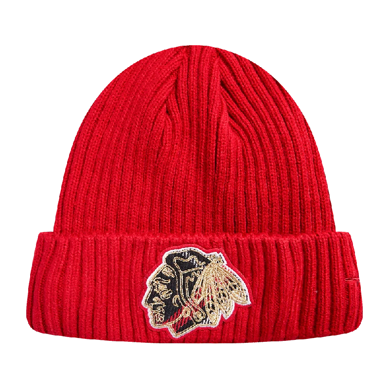 NHL CHICAGO BLACKHAWKS PRO PREP KNIT BEANIE (RED)