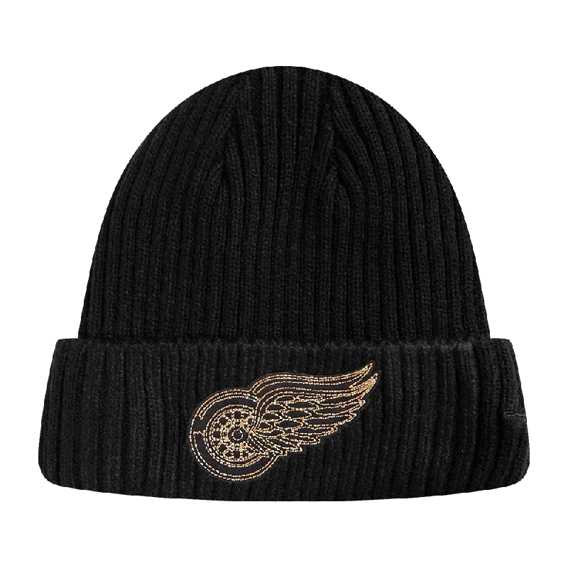 NHL DETROIT RED WINGS BLACK & GOLD BEANIE (BLACK)