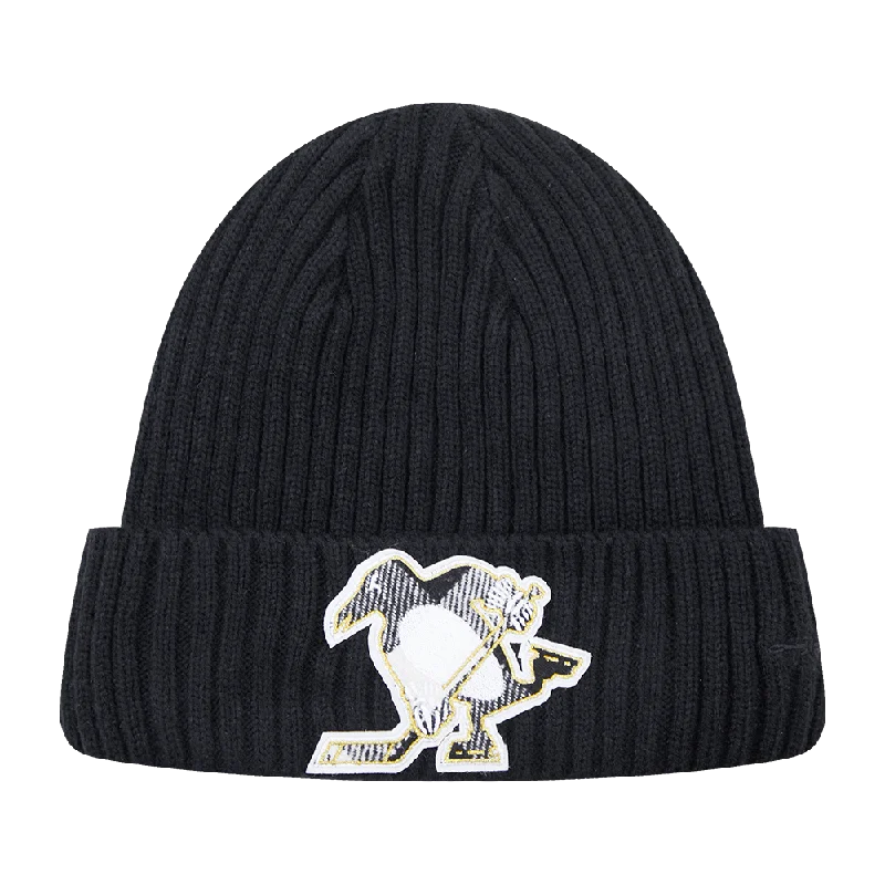 NHL PITTSBURGH PENGUINS PRO PREP KNIT BEANIE (BLACK)