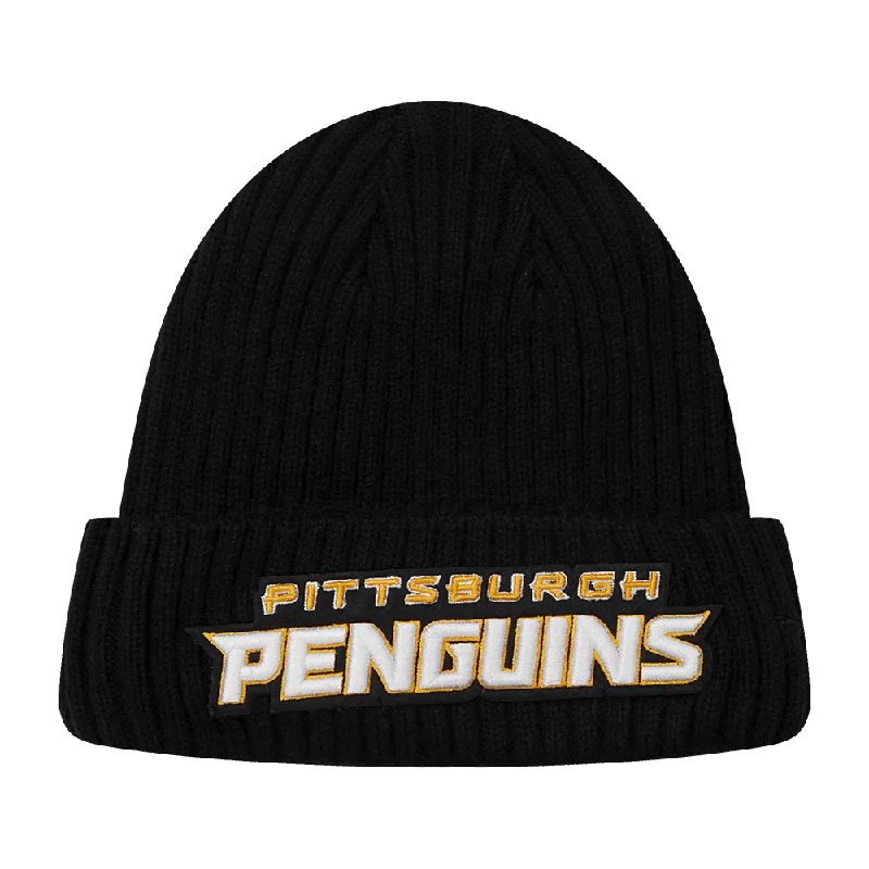 NHL PITTSBURGH PENGUINS CLASSIC CORE UNISEX KNIT BEANIE (BLACK)