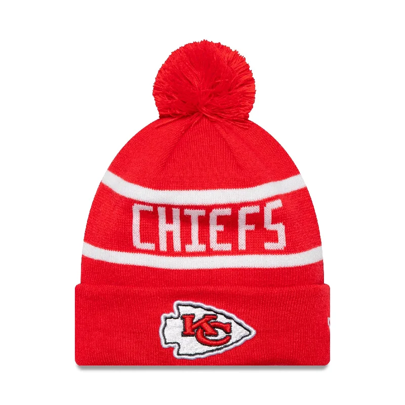 Kansas City Chiefs Official Team Colour NFL Red Jake Knit Beanie Hat