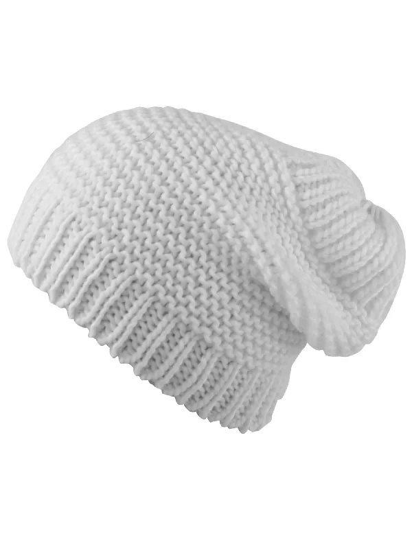 Ultra Slouchy Thick Knit Ponytail Beanie Cap Hat