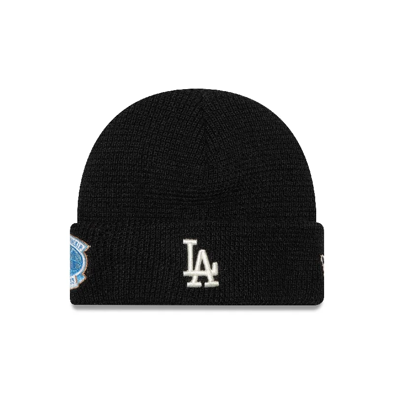 LA Dodgers Black Short Cuff Knit Beanie Hat