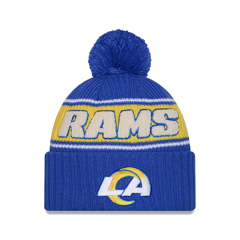 LA Rams NFL Sideline 2024 Blue Sport Knit Beanie Hat