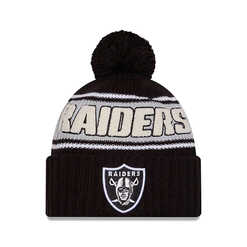 Las Vegas Raiders NFL Sideline 2024 Black Sport Knit Beanie Hat