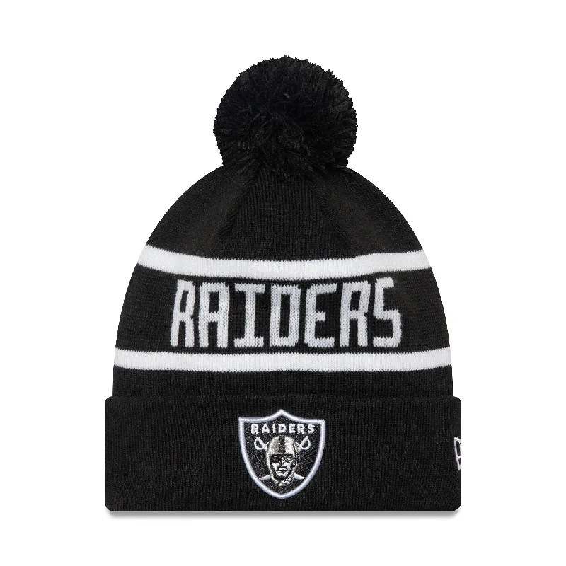 Las Vegas Raiders Official Team Colour NFL Black Jake Knit Beanie Hat