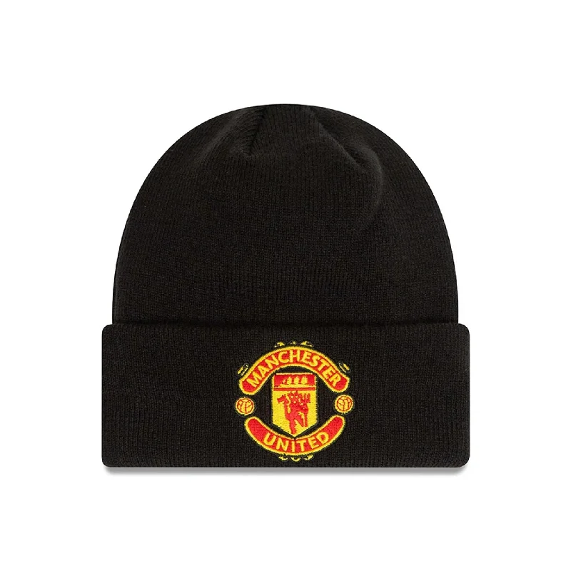 Manchester United FC Youth Black Cuff Knit Beanie Hat