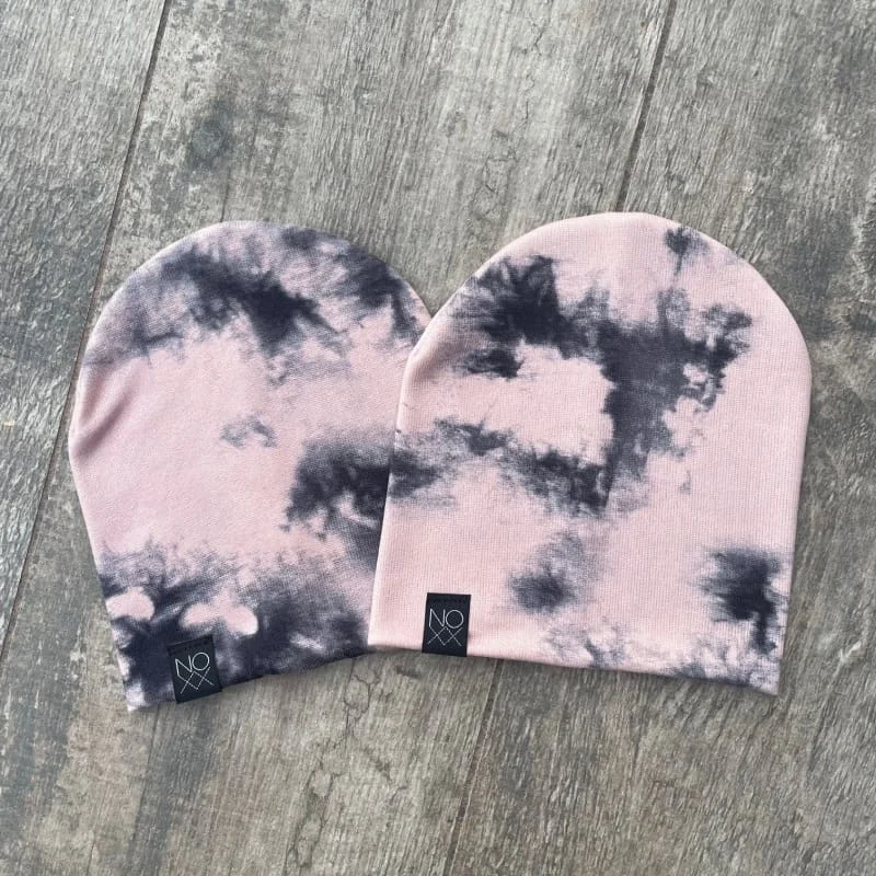 Mauve/Black Tie-Dye | Sweater Knit Beanie - Infant