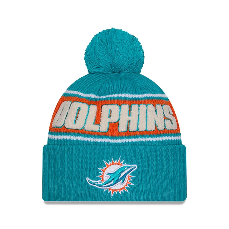 Miami Dolphins NFL Sideline 2024 Turquoise Sport Knit Beanie Hat