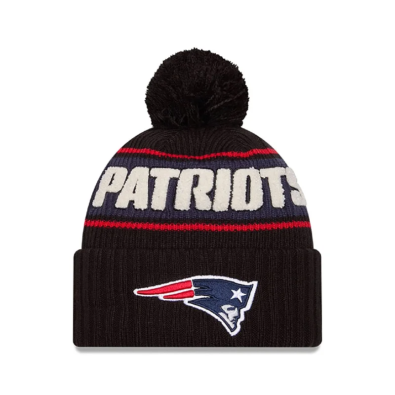 New England Patriots NFL Sideline 2024 Black Sport Knit Beanie Hat