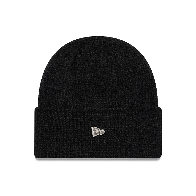 New Era Black Wide Cuff Knit Beanie Hat