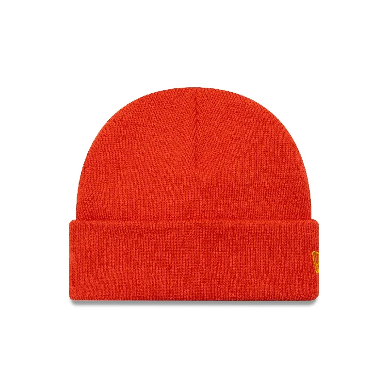 New Era Orange Short Cuff Knit Beanie Hat