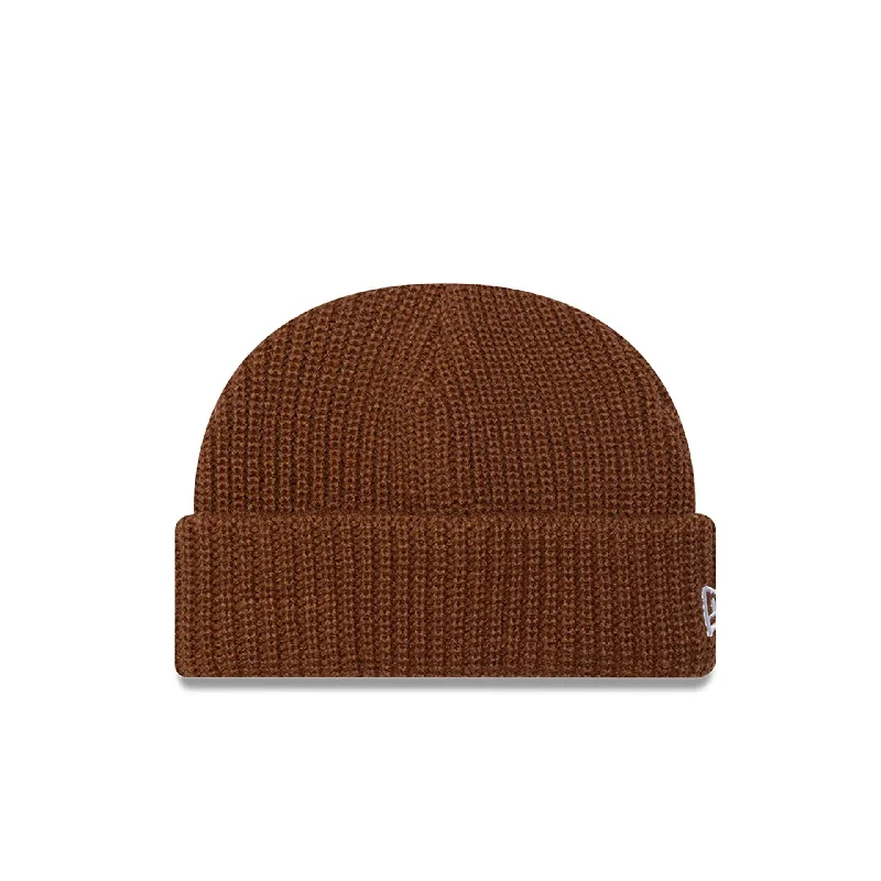 New Era Ribbed Skully Knit Dark Brown Beanie Hat