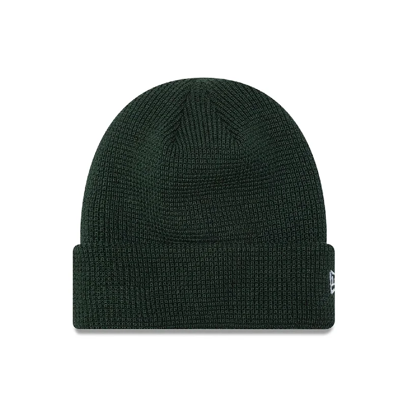 New Era Waffle Knit Dark Green Beanie Hat