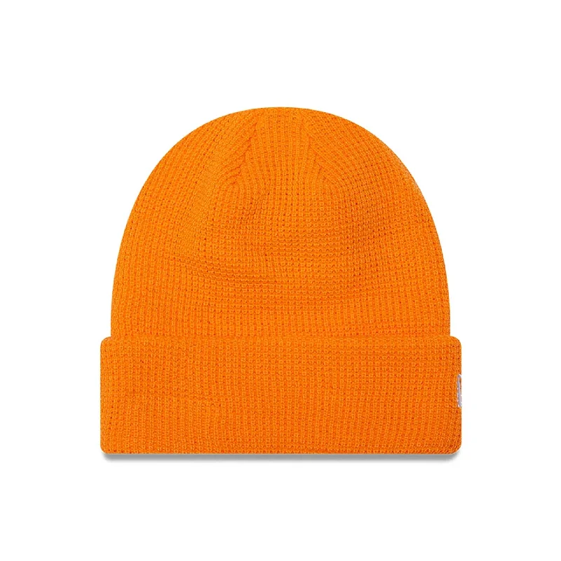 New Era Waffle Knit Orange Beanie Hat